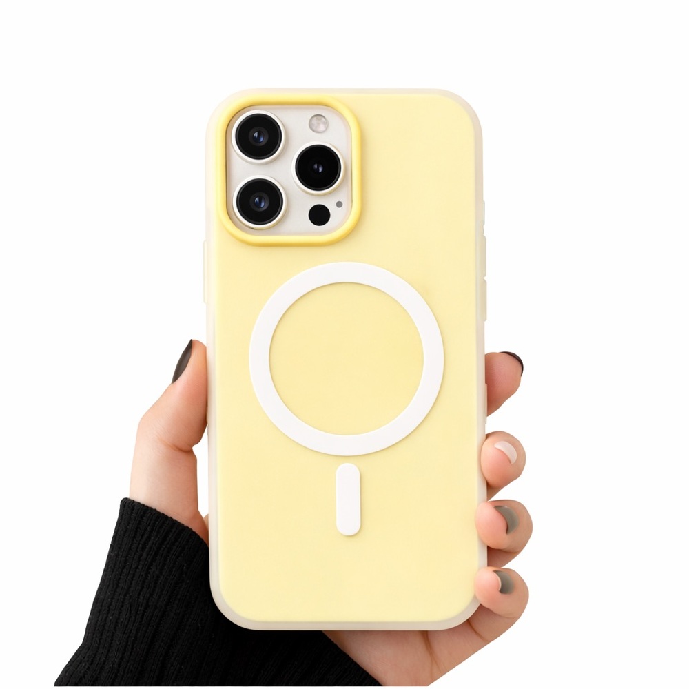 Apple iPhone 15 Pro Magnetic Phone PC Case Anti Drop Light Yellow